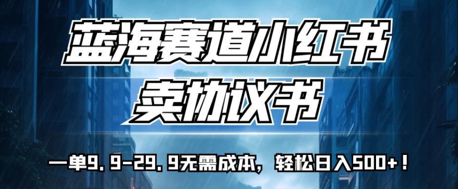 蓝海赛道小红书卖协议书，一单9.9-29.9无需成本，轻松日入500+!【揭秘】-第二象限
