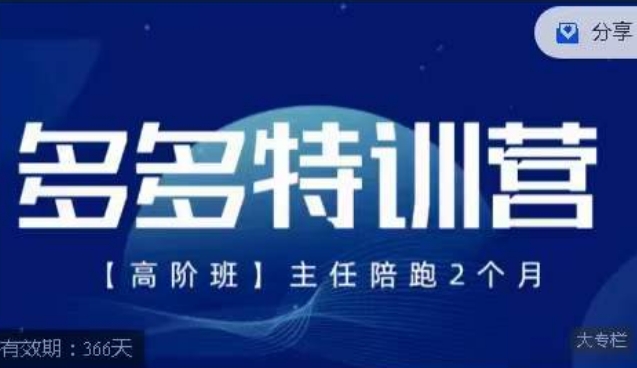 纪主任·多多特训营高阶班【9月13日更新】，拼多多最新玩法技巧落地实操-第二象限