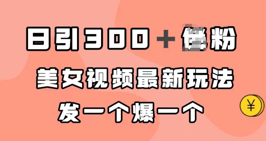 日引300＋男粉，美女视频最新玩法，发一个爆一个【揭秘】-第二象限