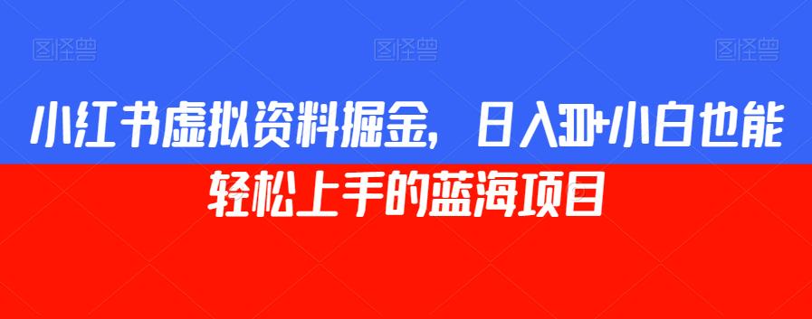小红书虚拟资料掘金，日入300+小白也能轻松上手的蓝海项目【揭秘】-第二象限