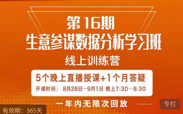 宁静·生意参谋数据分析学习班，解决商家4大痛点，学会分析数据，打造爆款！-第二象限