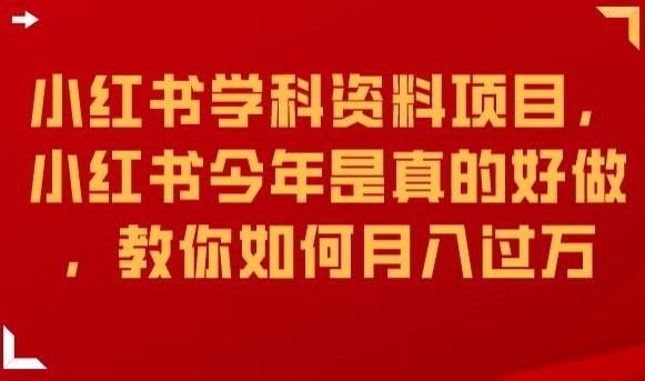 小红书学科资料项目，小红书今年是真的好做，教你如何月入过万【揭秘】-第二象限