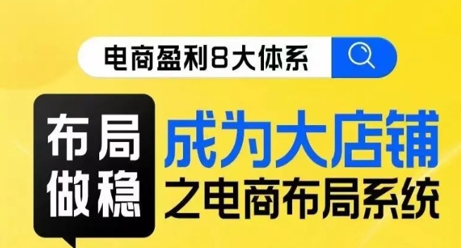 八大体系布局篇·布局做稳，成为大店的电商布局线上课-第二象限
