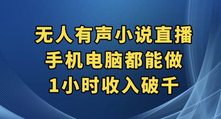 抖音无人有声小说直播，手机电脑都能做，1小时收入破千【揭秘】-第二象限