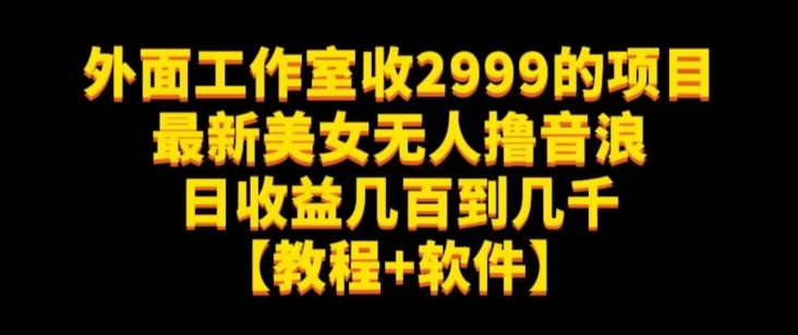 外面工作室收2999的项目最新美女无人撸音浪日收益几百到几千【教程+软件】（仅揭秘）-第二象限