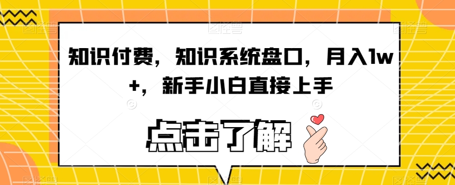 知识付费，知识系统盘口，月入1w+，新手小白直接上手-第二象限