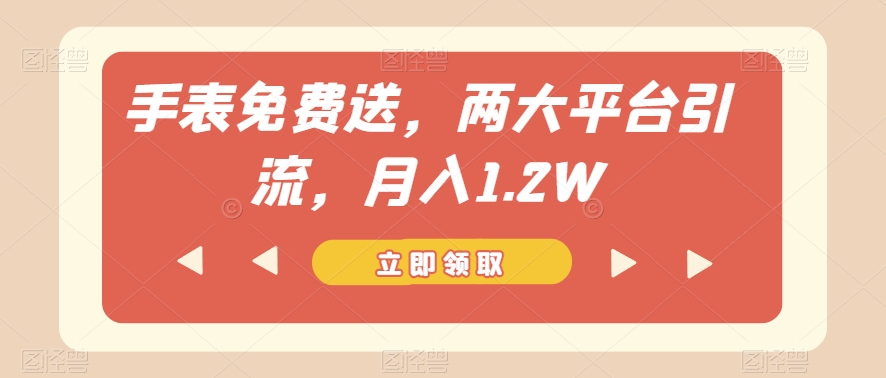 手表免费送，两大平台引流，月入1.2W【揭秘】-第二象限