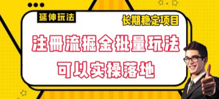注册流掘金批量玩法，可以实操落地【揭秘】-第二象限