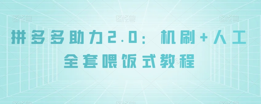 拼多多助力2.0：机刷+人工全套喂饭式教程【揭秘】-第二象限