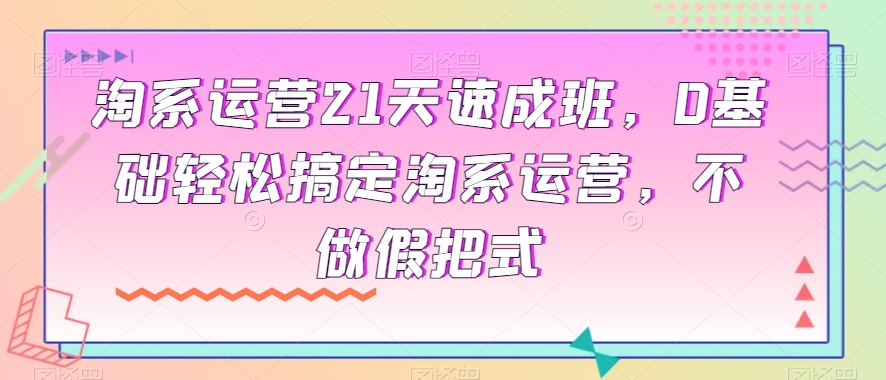 淘系运营21天速成班，0基础轻松搞定淘系运营，不做假把式-第二象限
