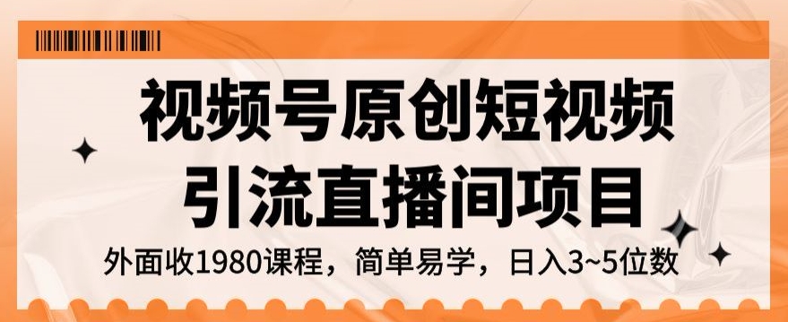 视频号原创短视频引流直播间项目，日入3~5五位数【揭秘】-第二象限