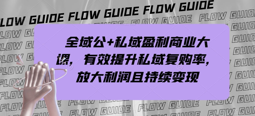 全域公+私域盈利商业大课，有效提升私域复购率，放大利润且持续变现-第二象限