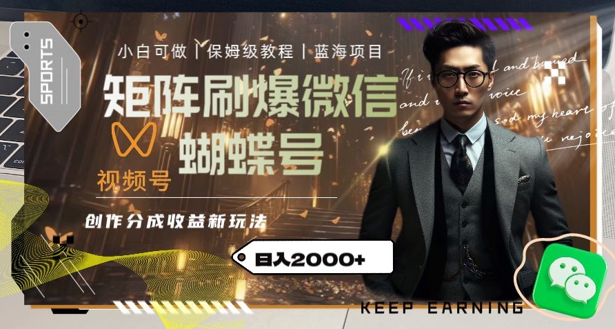 矩阵刷爆微信蝴蝶号创作者分成计划收益的新玩法，日入2000+【揭秘】-第二象限