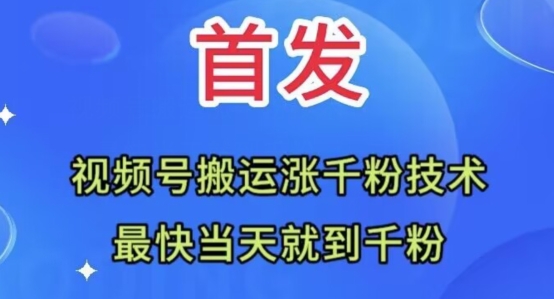全网首发：视频号无脑搬运涨千粉技术，最快当天到千粉【揭秘】-第二象限