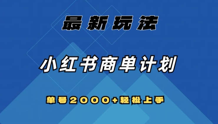 全网首发，小红书商单计划最新玩法，单号2000+可扩大可复制【揭秘】-第二象限