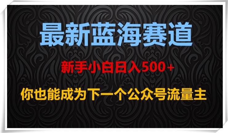 最新蓝海赛道，新手小白日入500+，你也能成为下一个公众号流量主【揭秘】-第二象限