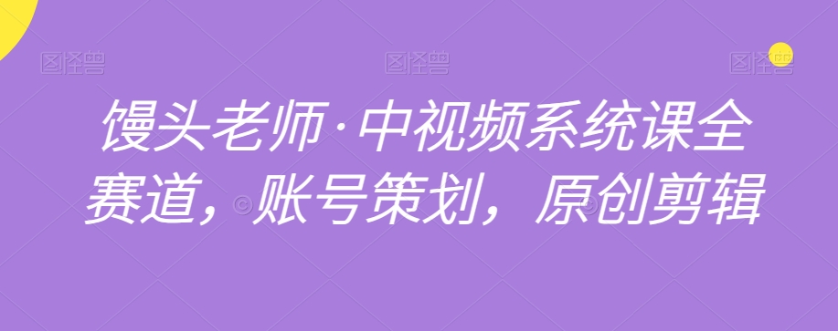 馒头老师·中视频系统课全赛道，账号策划，原创剪辑-第二象限