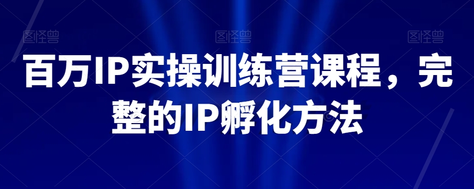 百万IP实操训练营课程，完整的IP孵化方法-第二象限