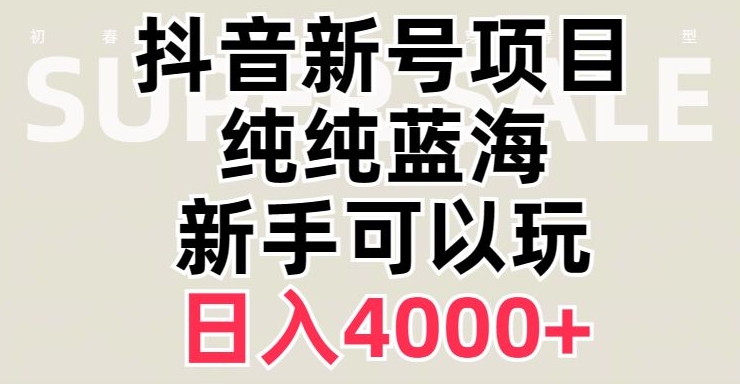抖音蓝海赛道，必须是新账号，日入4000+【揭秘】-第二象限
