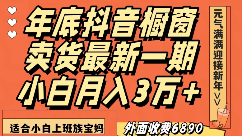 外面收费6890元年底抖音橱窗卖货最新一期，小白月入3万，适合小白上班族宝妈【揭秘】-第二象限