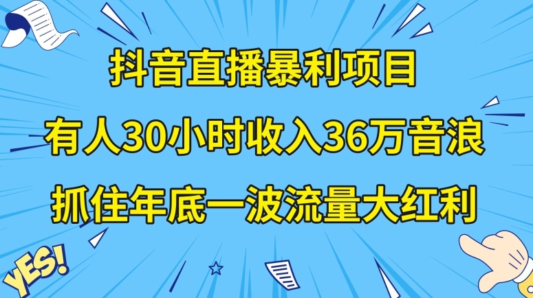 抖音直播暴利项目，有人30小时收入36万音浪，公司宣传片年会视频制作，抓住年底一波流量大红利【揭秘】-第二象限
