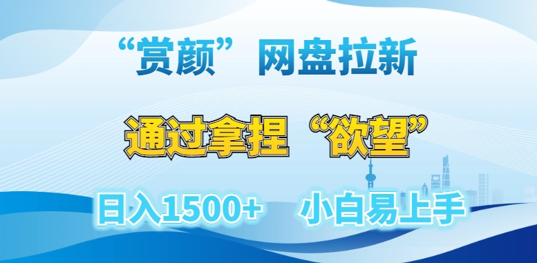 “赏颜”网盘拉新赛道，通过拿捏“欲望”日入1500+，小白易上手【揭秘】-第二象限