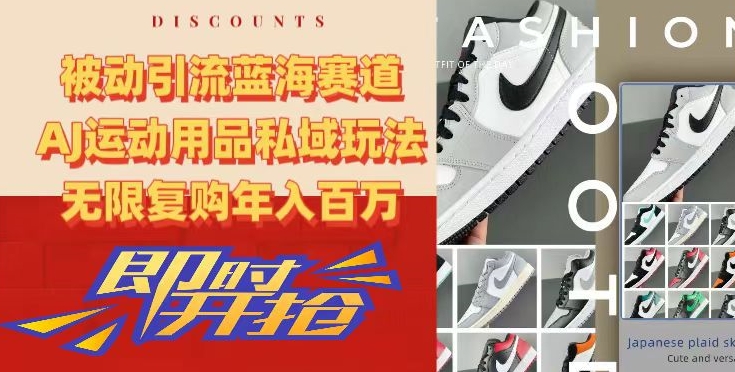 被动引流蓝海赛道，AJ运动用品私域玩法，无限复购年入百万【揭秘】-第二象限