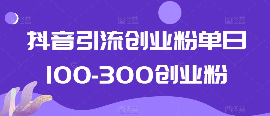 抖音引流创业粉单日100-300创业粉【揭秘】-第二象限