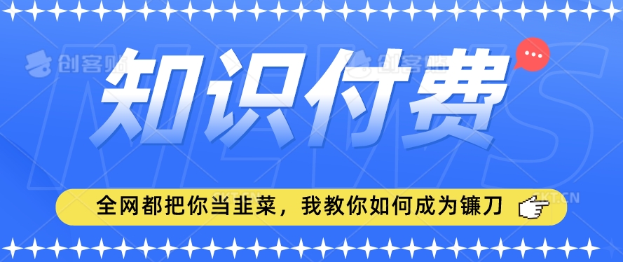 2024最新知识付费项目，小白也能轻松入局，全网都在教你做项目，我教你做镰刀【揭秘】-第二象限
