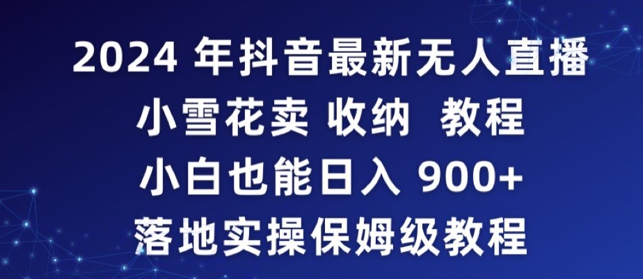 2024年抖音最新无人直播小雪花卖收纳教程，小白也能日入900+落地实操保姆级教程【揭秘】-第二象限
