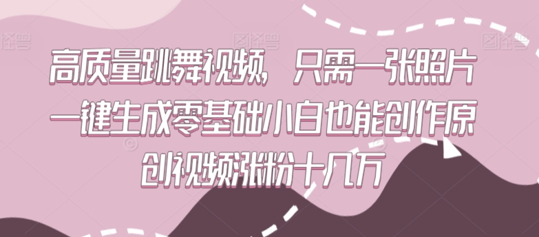 高质量跳舞视频，只需一张照片一键生成零基础小白也能创作原创视频涨粉十几万【揭秘】-第二象限