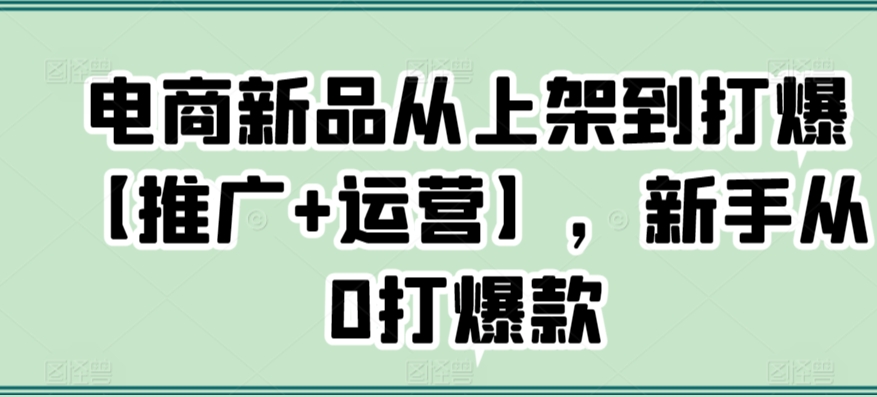 电商新品从上架到打爆【推广+运营】，新手从0打爆款-第二象限