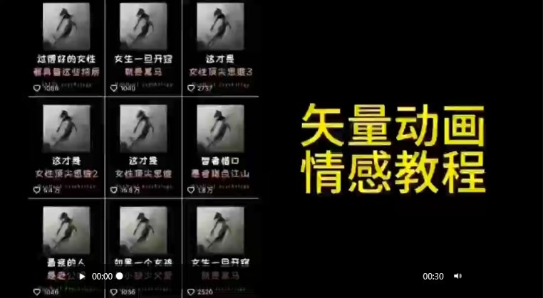 矢量动画情感教程：高点赞涨粉，适合情感、思维、创业教育等赛道-第二象限