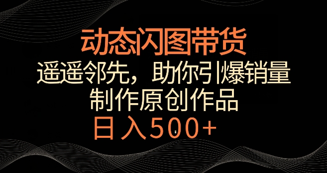 动态闪图带货，遥遥领先，冷门玩法，助你轻松引爆销量，日赚500+【揭秘】-第二象限