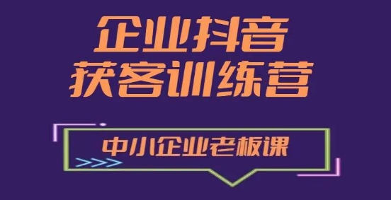 企业抖音营销获客增长训练营，中小企业老板必修课-第二象限