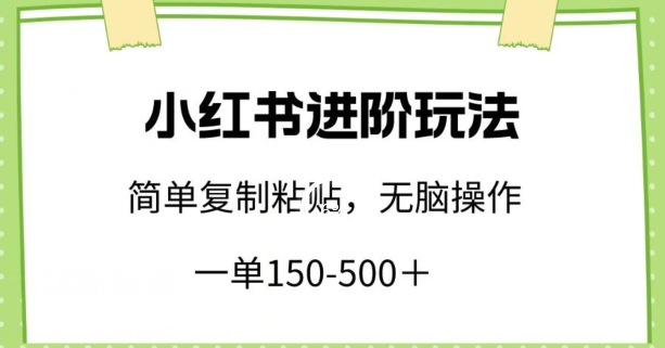 小红书进阶玩法，一单150-500+，简单复制粘贴，小白也能轻松上手【揭秘】-第二象限