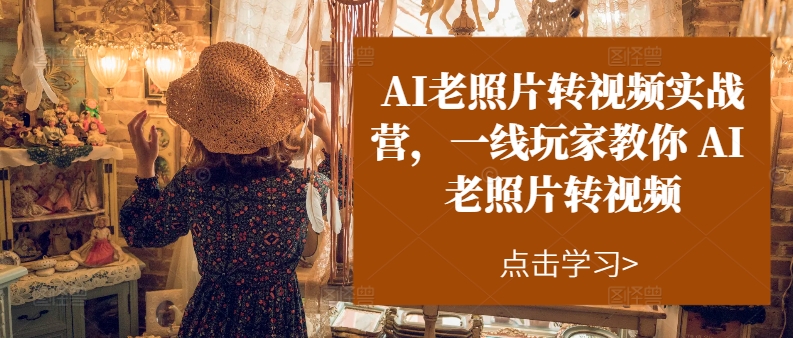 AI老照片转视频实战营，一线玩家教你AI老照片转视频-第二象限