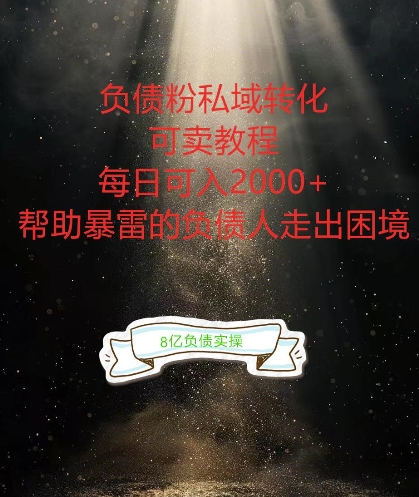 负债粉掘金计划，帮助负债者解决问题，债务规划，债务重组，最好的变现方式【揭秘】-第二象限