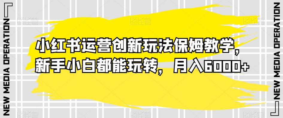 小红书运营创新玩法保姆教学，新手小白都能玩转，月入6000+【揭秘】-第二象限