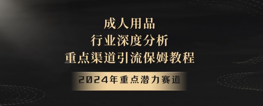 2024年重点潜力赛道，成人用品行业深度分析，重点渠道引流保姆教程【揭秘】-第二象限