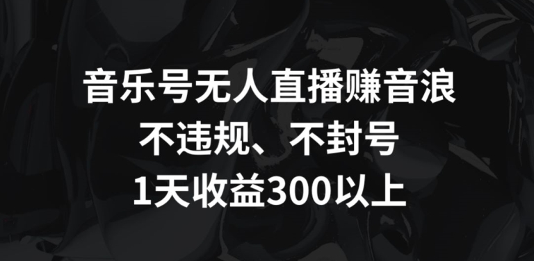 音乐号无人直播赚音浪，不违规、不封号，1天收益300+【揭秘】-第二象限