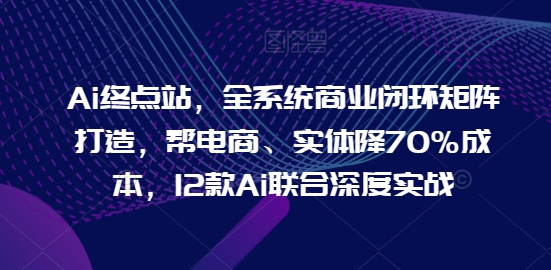 Ai终点站，全系统商业闭环矩阵打造，帮电商、实体降70%成本，12款Ai联合深度实战-第二象限