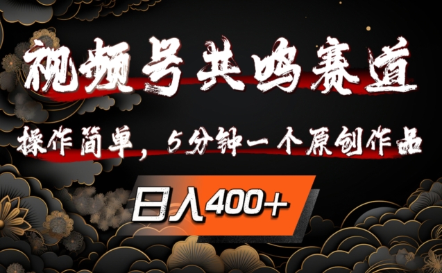 视频号共鸣赛道，操作简单，5分钟1个原创作品，日入几张【揭秘】-第二象限