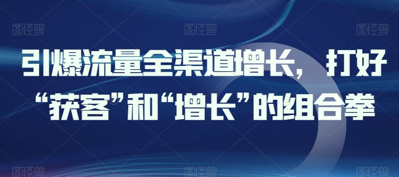 引爆流量全渠道增长，打好“获客”和“增长”的组合拳-第二象限
