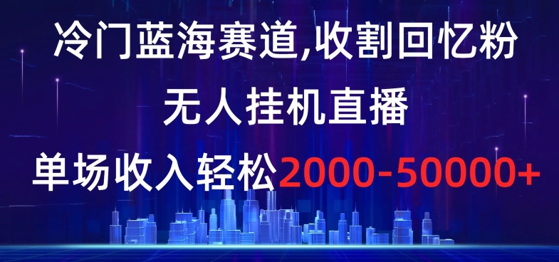 冷门蓝海赛道，收割回忆粉，无人挂机直播，单场收入轻松2000-5w+【揭秘】-第二象限