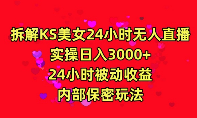 利用快手24小时无人美女直播，实操日入3000，24小时被动收益，内部保密玩法【揭秘】-第二象限
