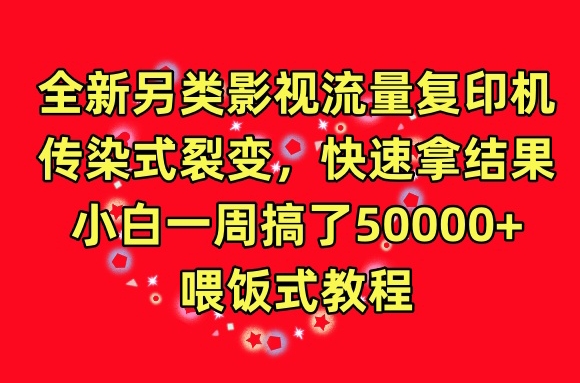 全新另类影视流量复印机，传染式裂变，快速拿结果，小白一周搞了50000+，喂饭式教程【揭秘】-第二象限