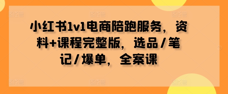 小红书1v1电商陪跑服务，资料+课程完整版，选品/笔记/爆单，全案课-第二象限