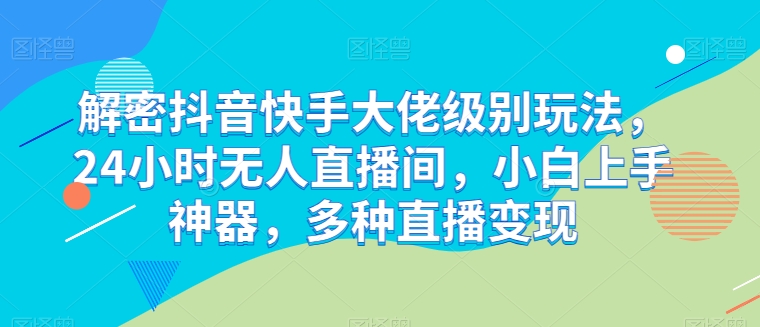 解密抖音快手大佬级别玩法，24小时无人直播间，小白上手神器，多种直播变现【揭秘】-第二象限