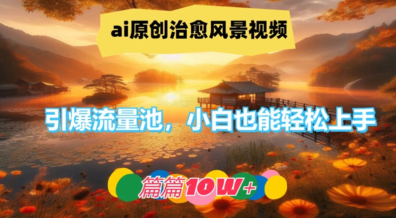 ai原创治愈风景视频，引爆流量池，小白也能轻松上手，篇篇10w+【揭秘】-第二象限